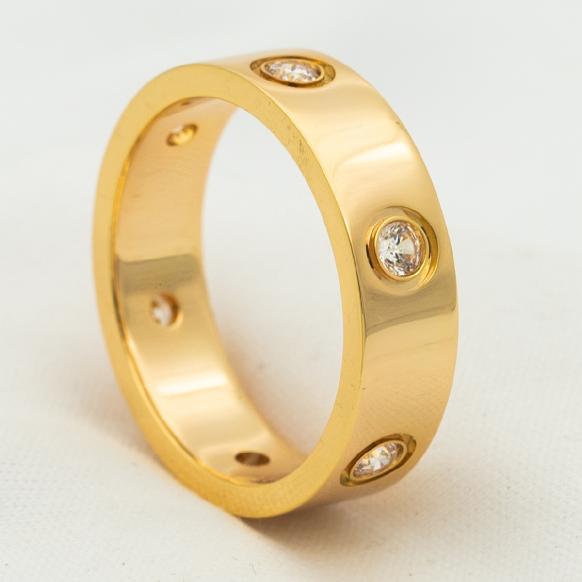 [⭐Corinne]LOVE RING 5.5MM 6 DIAMONDS PINK GOLD