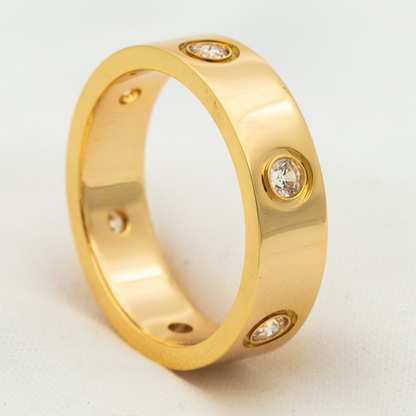 [⭐Corinne]LOVE RING 5.5MM 6 DIAMONDS PINK GOLD