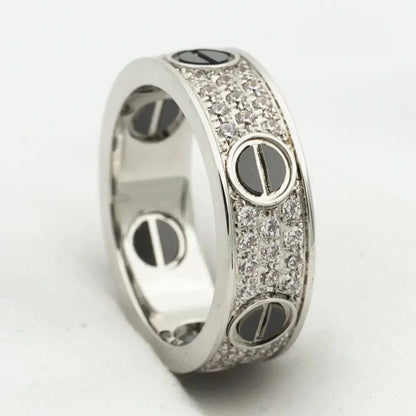 [⭐Corinne]LOVE RING 5.5MM DIAMONDS PAVED CERAMIC