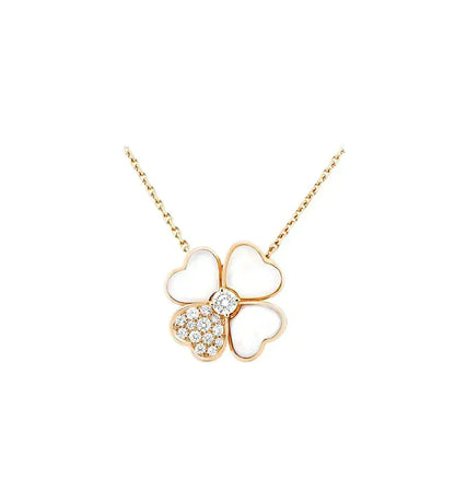[⭐Corinne]CLOVER MOP DIAMOND ROSE GOLD NECKLACE