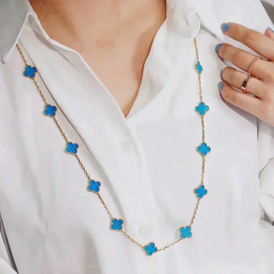[⭐Corinne]CLOVER 20 MOTIFS TURQUOISE GOLD