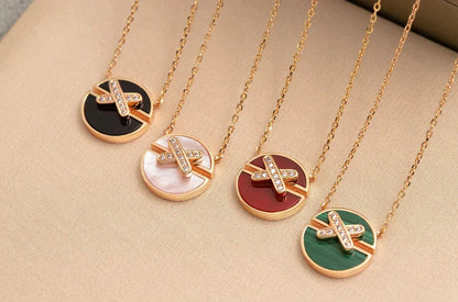 [⭐Corinne]JEUX DE ROSE GOLD DIAMOND NECKLACE