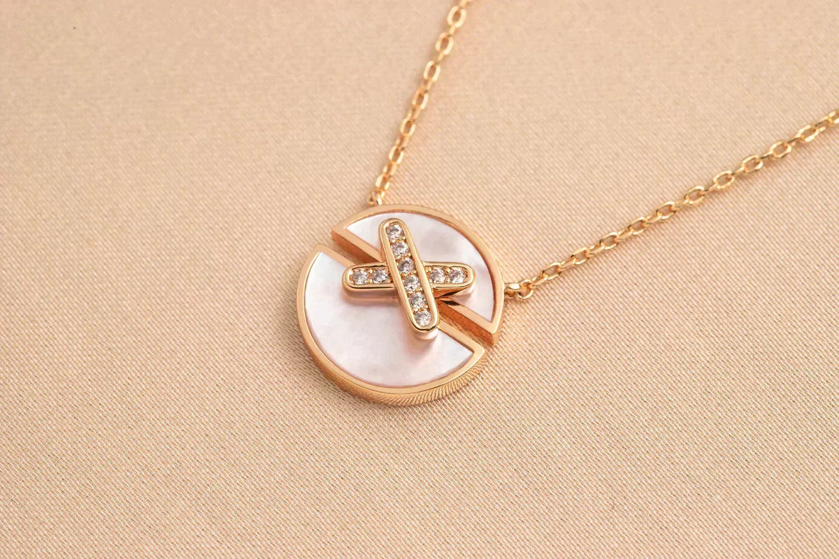 [⭐Corinne]JEUX DE ROSE GOLD DIAMOND NECKLACE