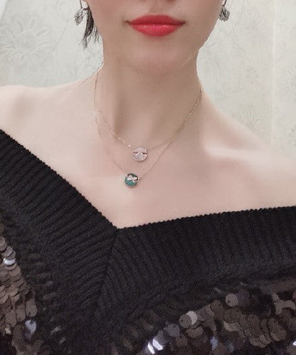 [⭐Corinne]JEUX DE PINK GOLD DIAMOND NECKLACE