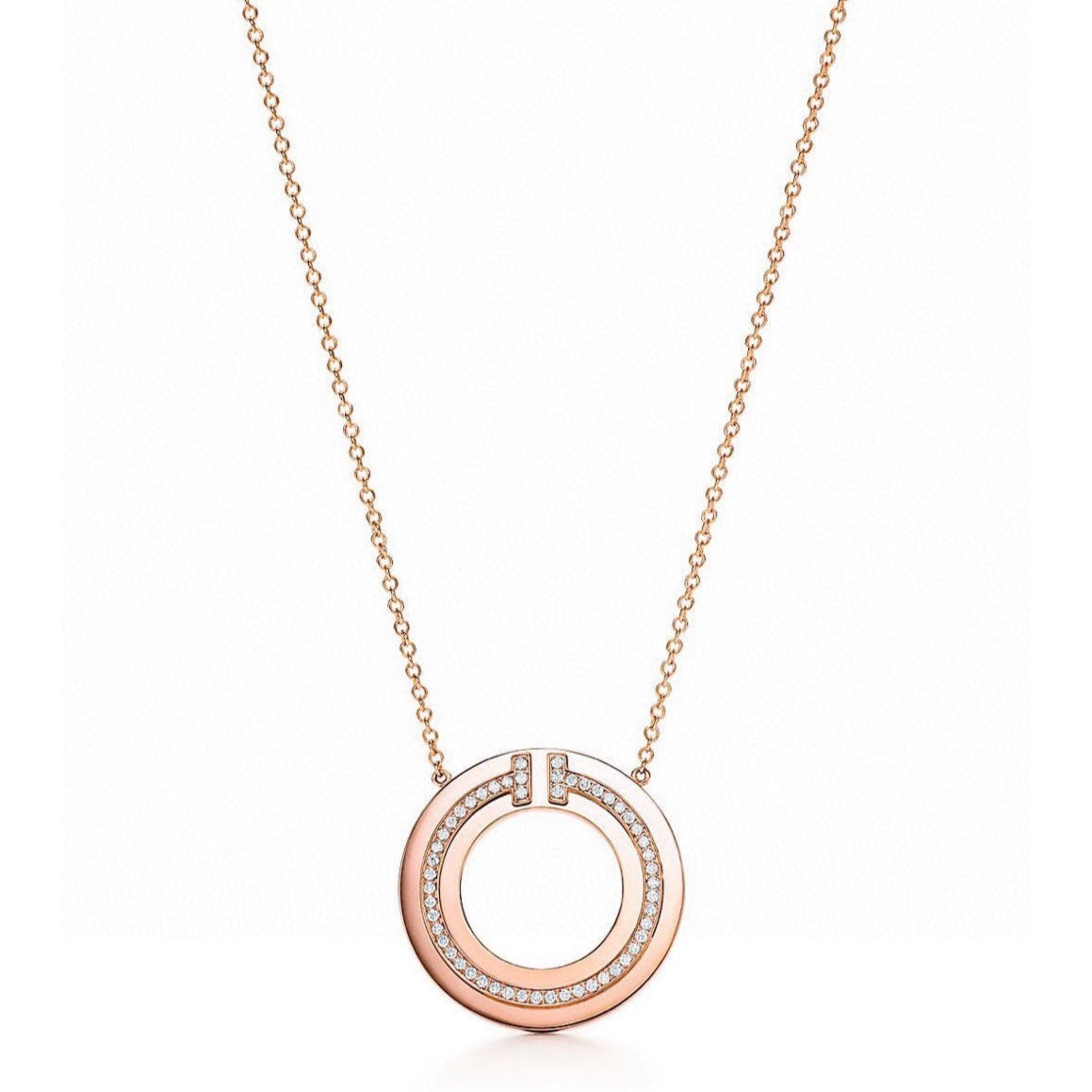 [Corinne]DIAMOND AND MOTHER OF PEARL CIRCLE PENDANT