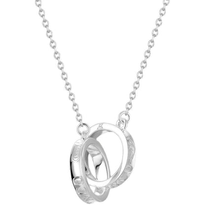 [Corinne]NECKLACE FEMALE DOUBLE RING DOUBLE CIRCLE COUPLE PENDANT