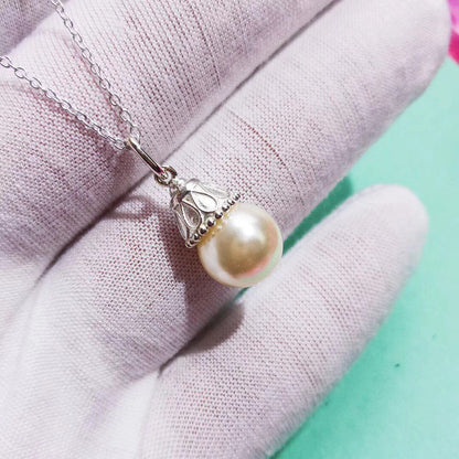 [Corinne]PEARL PENDANT GATSBY ZIEGFELD PEARL SILVER NECKLACE
