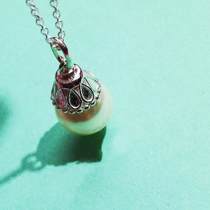 [Corinne]PEARL PENDANT GATSBY ZIEGFELD PEARL SILVER NECKLACE