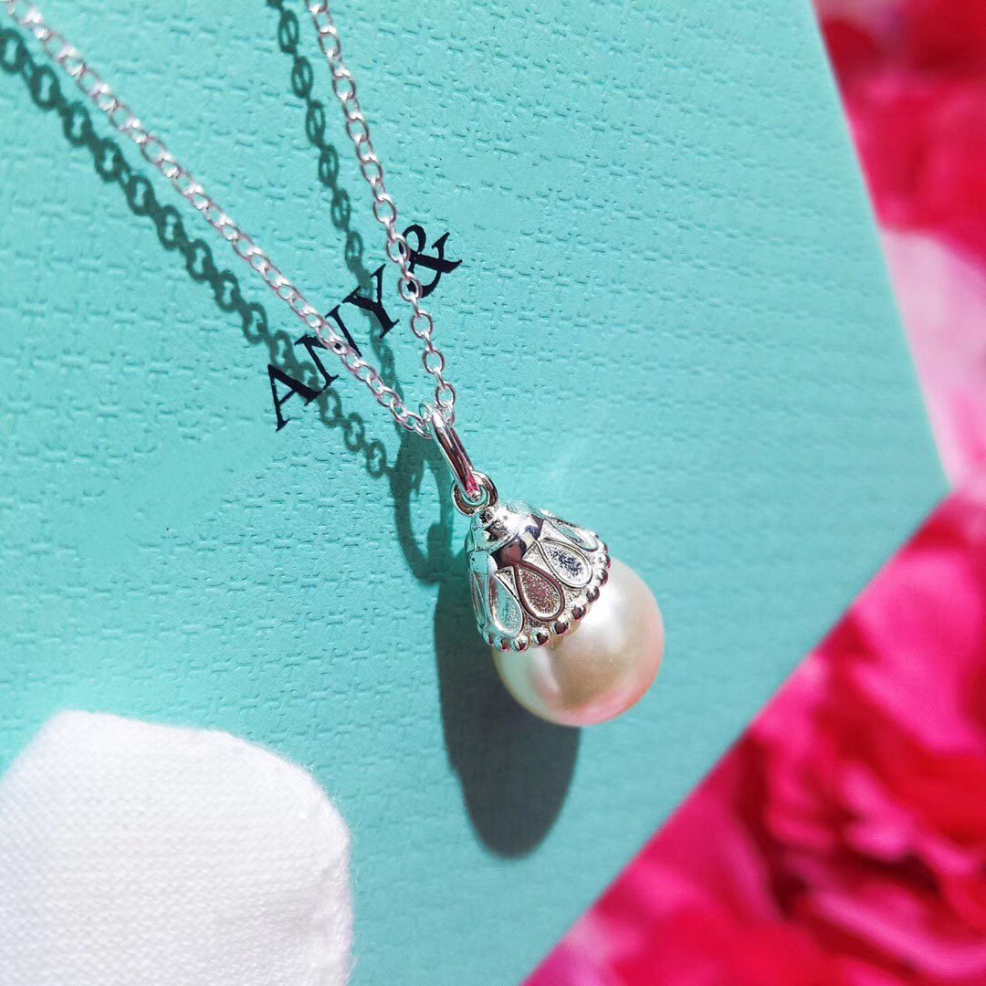 [Corinne]PEARL PENDANT GATSBY ZIEGFELD PEARL SILVER NECKLACE