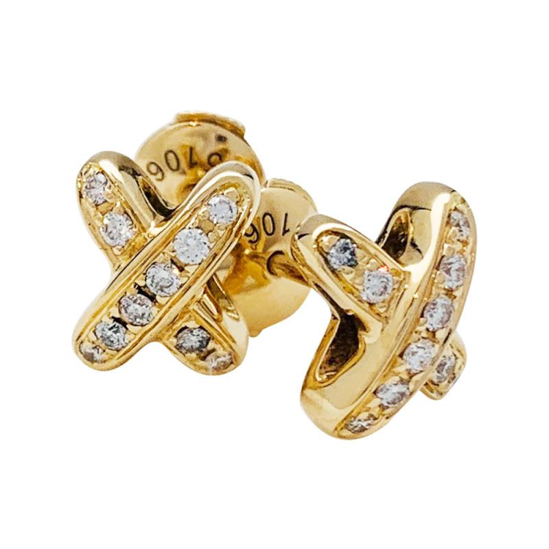 [⭐Corinne]JEUX DE GOLD DIAMOND EARRINGS