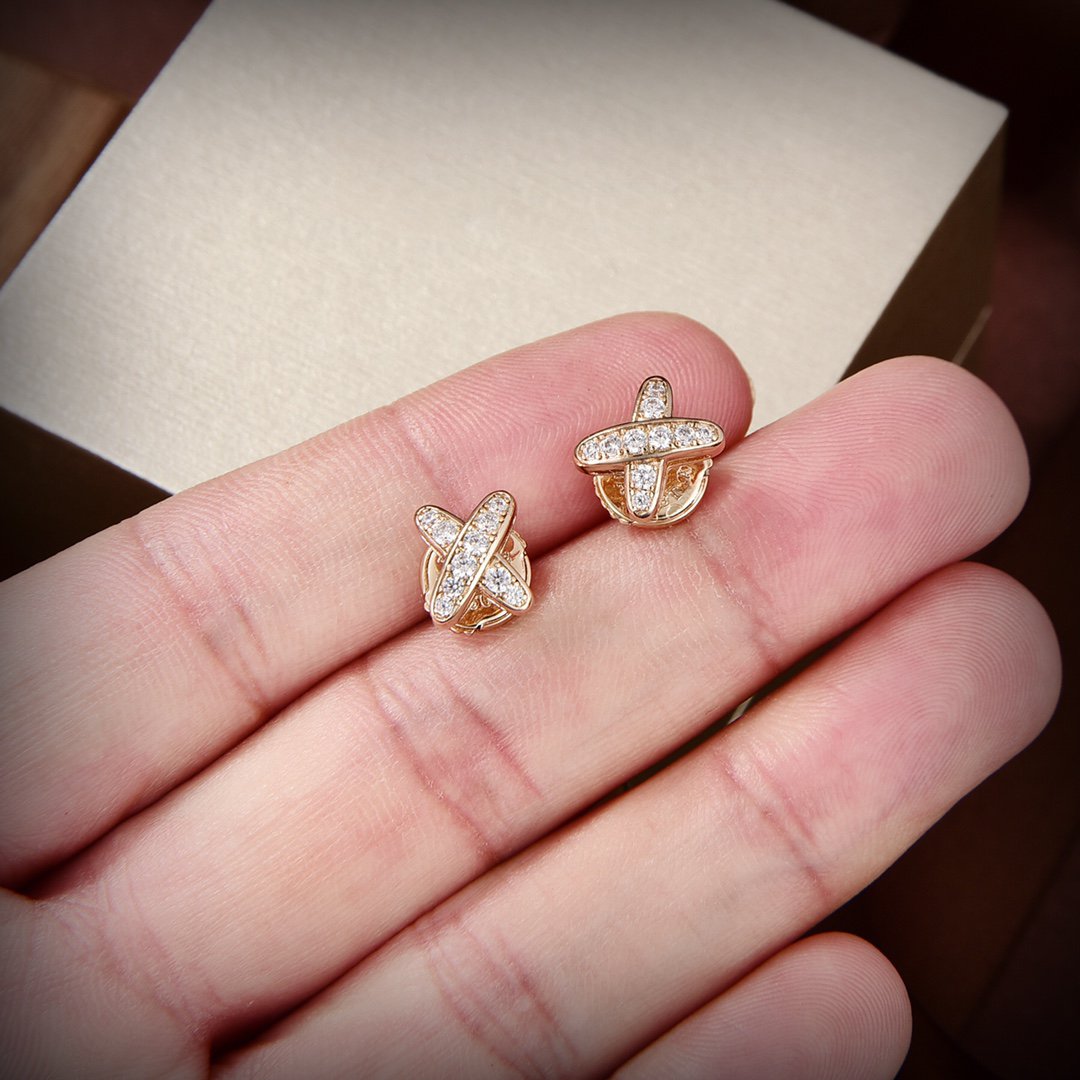 [⭐Corinne]JEUX DE GOLD DIAMOND EARRINGS