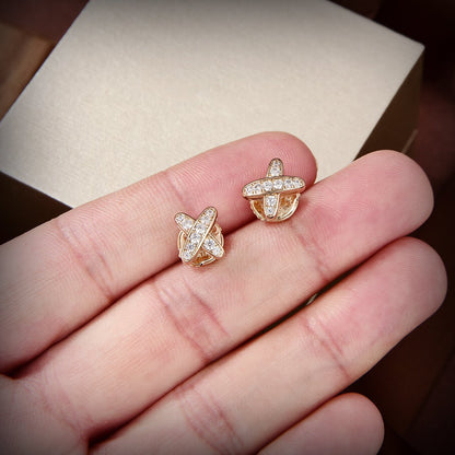 [⭐Corinne]JEUX DE GOLD DIAMOND EARRINGS