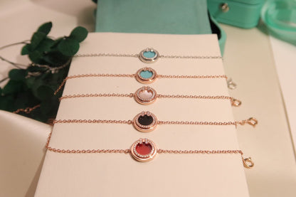 [Corinne]DIAMOND CIRCLE PINK GOLD BRACELET