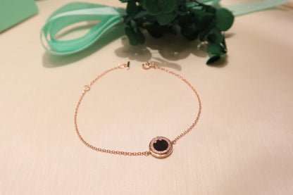 [Corinne]DIAMOND CIRCLE PINK GOLD BRACELET