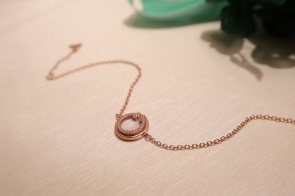 [Corinne]DIAMOND CIRCLE PINK GOLD BRACELET