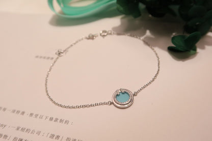 [Corinne]DIAMOND CIRCLE PINK GOLD BRACELET