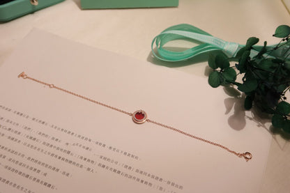 [Corinne]DIAMOND CIRCLE PINK GOLD BRACELET