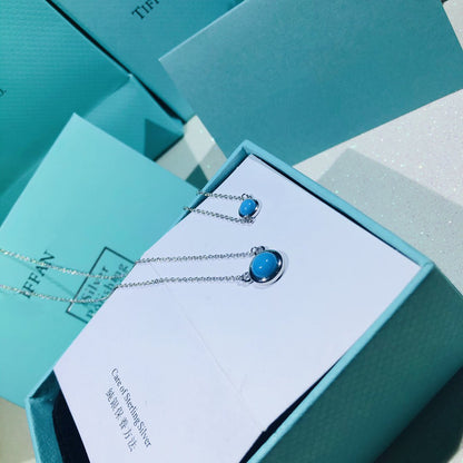[Corinne]YARD TURQUOISE NECKLACE SILVER