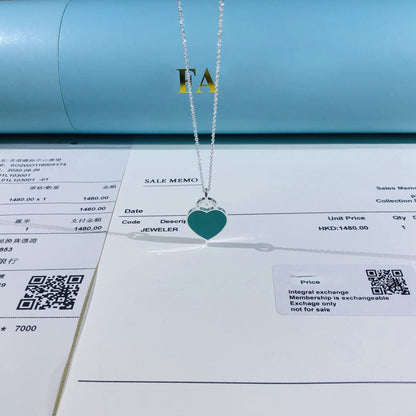 [Corinne]SMALL HEART TAG PENDANT STERLING SILVER