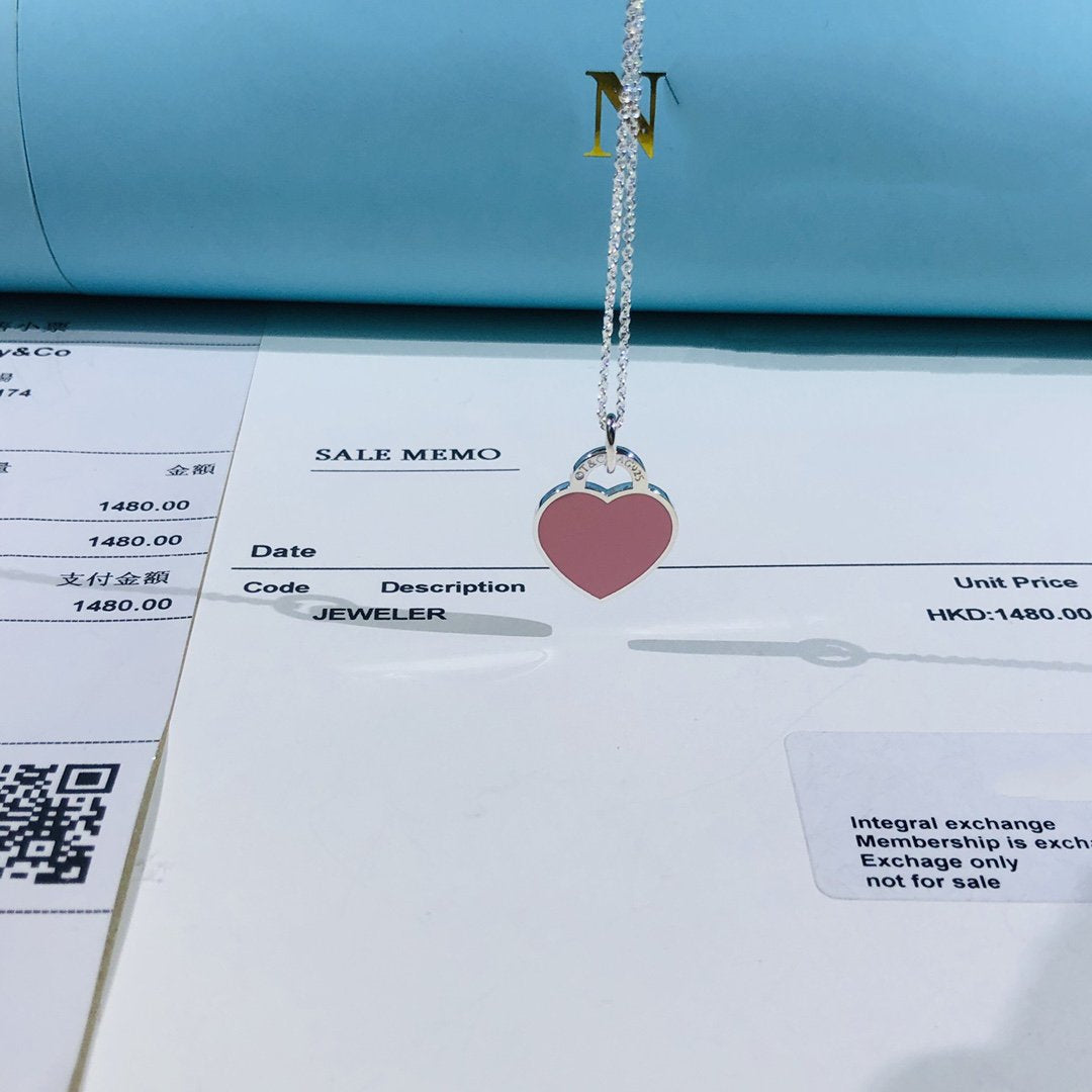 [Corinne]SMALL HEART TAG PENDANT STERLING SILVER