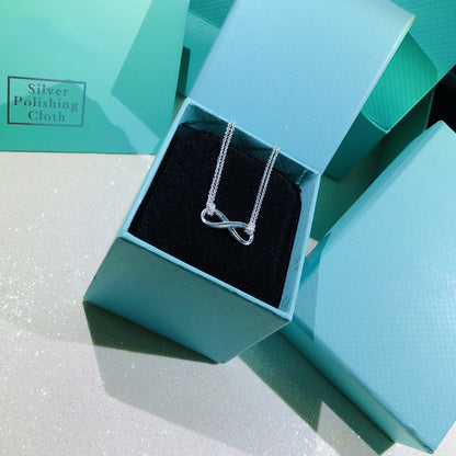 [Corinne]SILVER INFINITY DOUBLE CHAIN NECKLACE