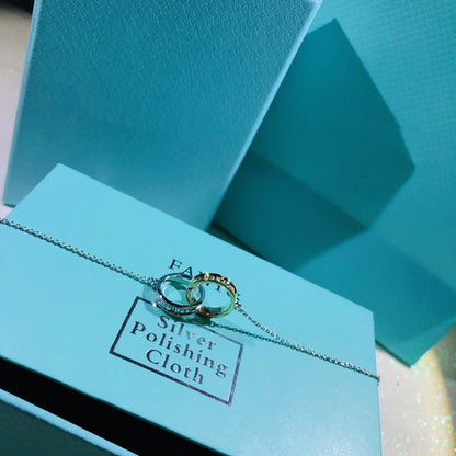 [Corinne]INTERLOCKING CIRCLES PENDANT SMALL NECKLACE