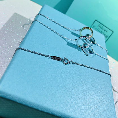 [Corinne]INTERLOCKING CIRCLES PENDANT SMALL NECKLACE