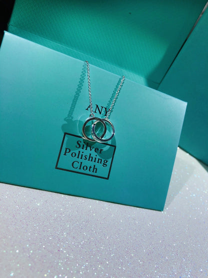 [Corinne]INTERLOCKING CIRCLES PENDANT SMALL NECKLACE