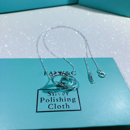 [Corinne]INTERLOCKING CIRCLES PENDANT SMALL NECKLACE