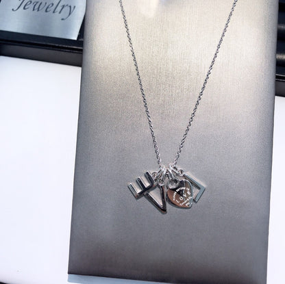 [Corinne]COLLAR LOVE PLATA NECKLACE