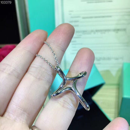 [Corinne]CROSS NECKLACE STERLING SILVER MATERIAL