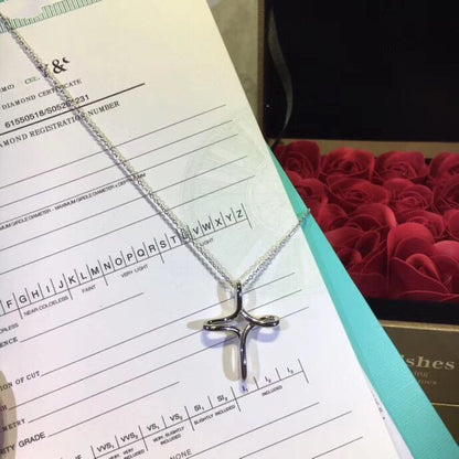 [Corinne]CROSS NECKLACE STERLING SILVER MATERIAL