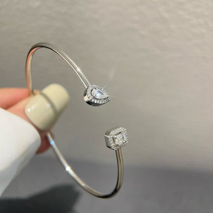 [⭐Corinne]JONC FLEX MY TWIN TOI & MOI SILVER DIAMOND BRACELET