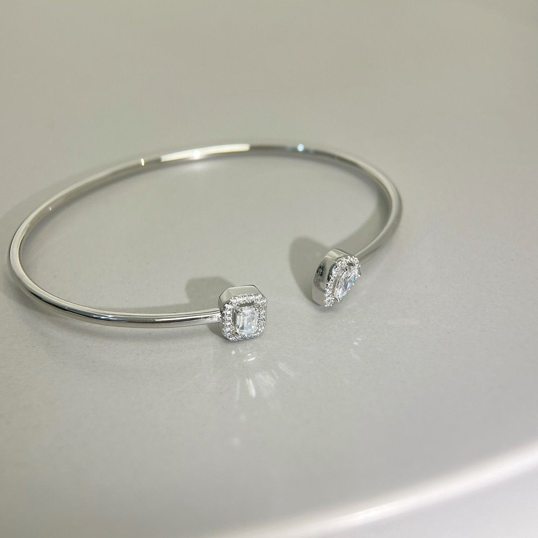 [⭐Corinne]JONC FLEX MY TWIN TOI & MOI SILVER DIAMOND BRACELET