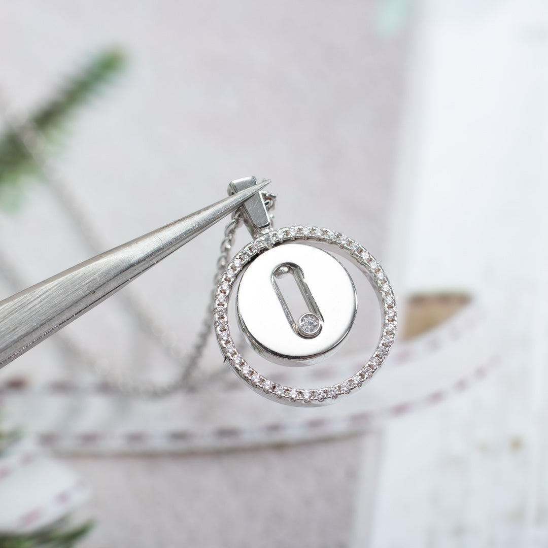 [⭐Corinne]Demo MOVE PM NECKLACE SILVER DIAMOND