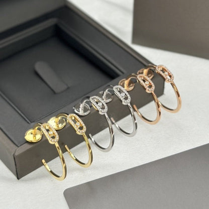[⭐Corinne]CREOLES MOVE UNO PM DIAMOND EARRINGS