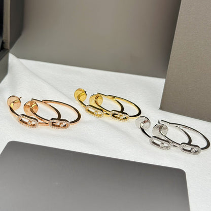 [⭐Corinne]CREOLES MOVE UNO PM DIAMOND EARRINGS