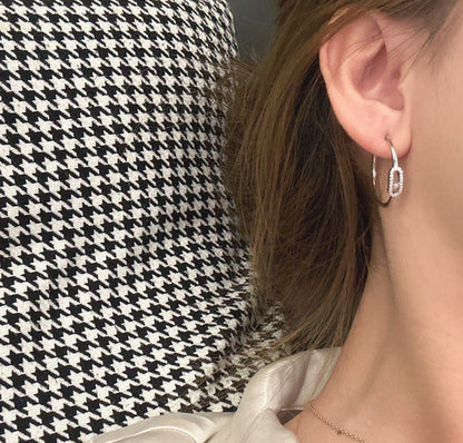 [⭐Corinne]CREOLES MOVE UNO PM DIAMOND EARRINGS