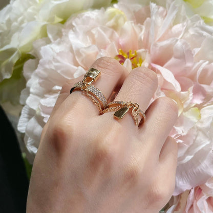 [⭐Corinne]HM KELLY CLOCHETTE DOUBLE RING IN  WITH DIAMONDS
