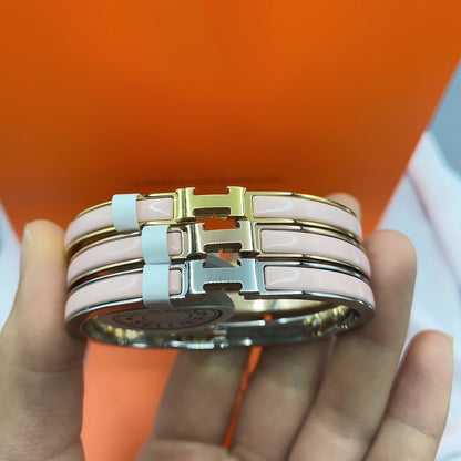 [⭐Corinne]CLASSIC HM CLIC  PINK 8MM ENAMEL BRACELET