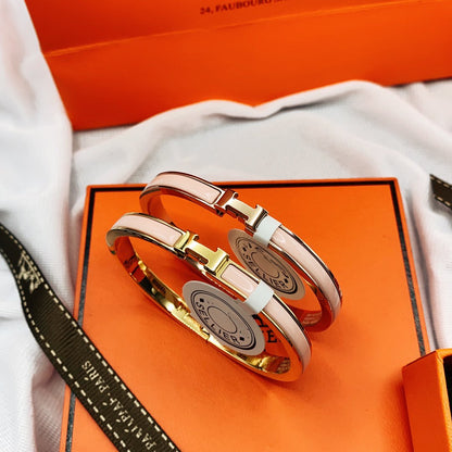 [⭐Corinne]CLASSIC HM CLIC  PINK 8MM ENAMEL BRACELET