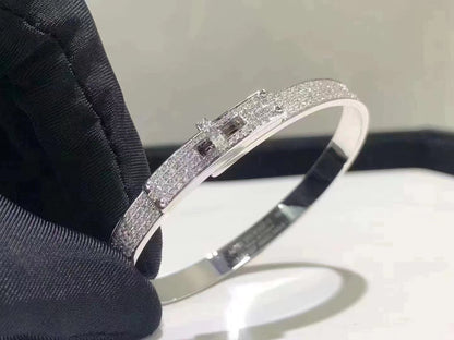 [⭐Corinne]HM KELLY BRACELET IN SILVER AND FULL PAVE DIAMOND