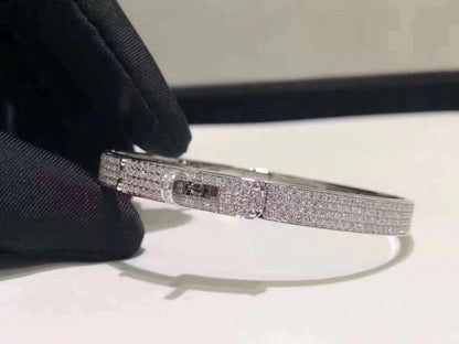 [⭐Corinne]HM KELLY BRACELET IN SILVER AND FULL PAVE DIAMOND