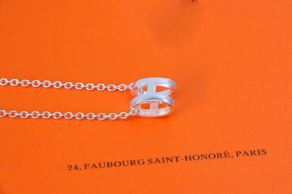 [⭐Corinne]HM NECKLACE H LETTER OVAL SERIES