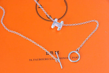 [⭐Corinne]HM NECKLACE H LETTER OVAL SERIES