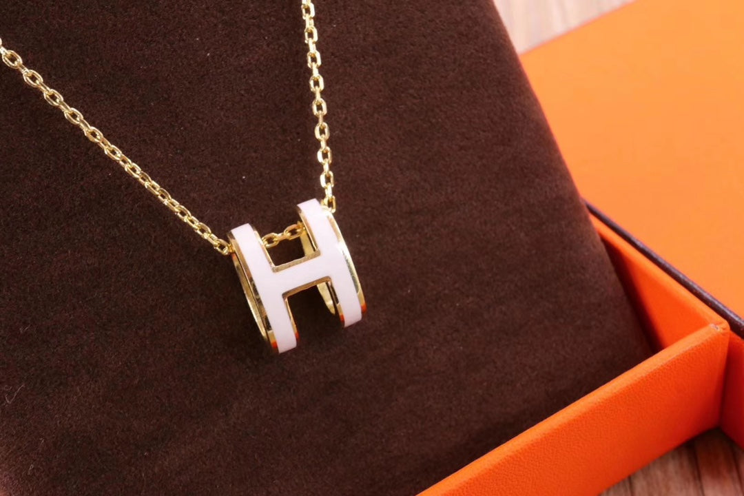 [⭐Corinne]HM CLIC YELLOW ENAMEL GOLD NECKLACE