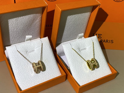 [⭐Corinne]HM CLIC YELLOW ENAMEL GOLD NECKLACE