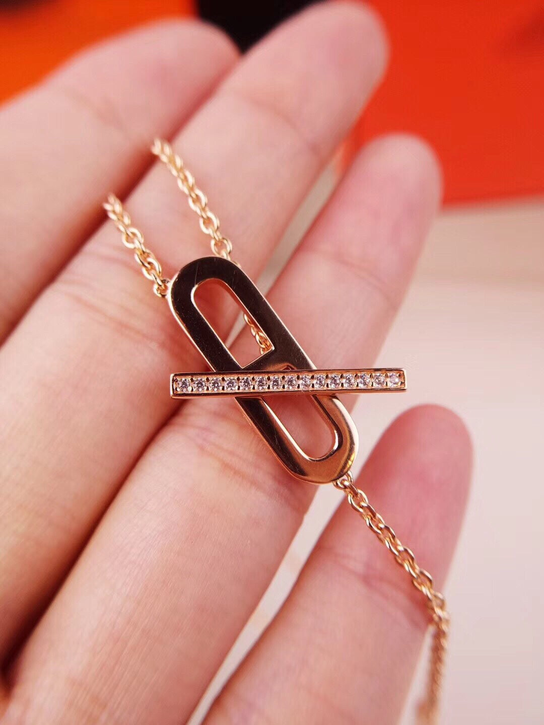 [⭐Corinne]HM FIRE PIG NOSE NECKLACE TRENDY STREET