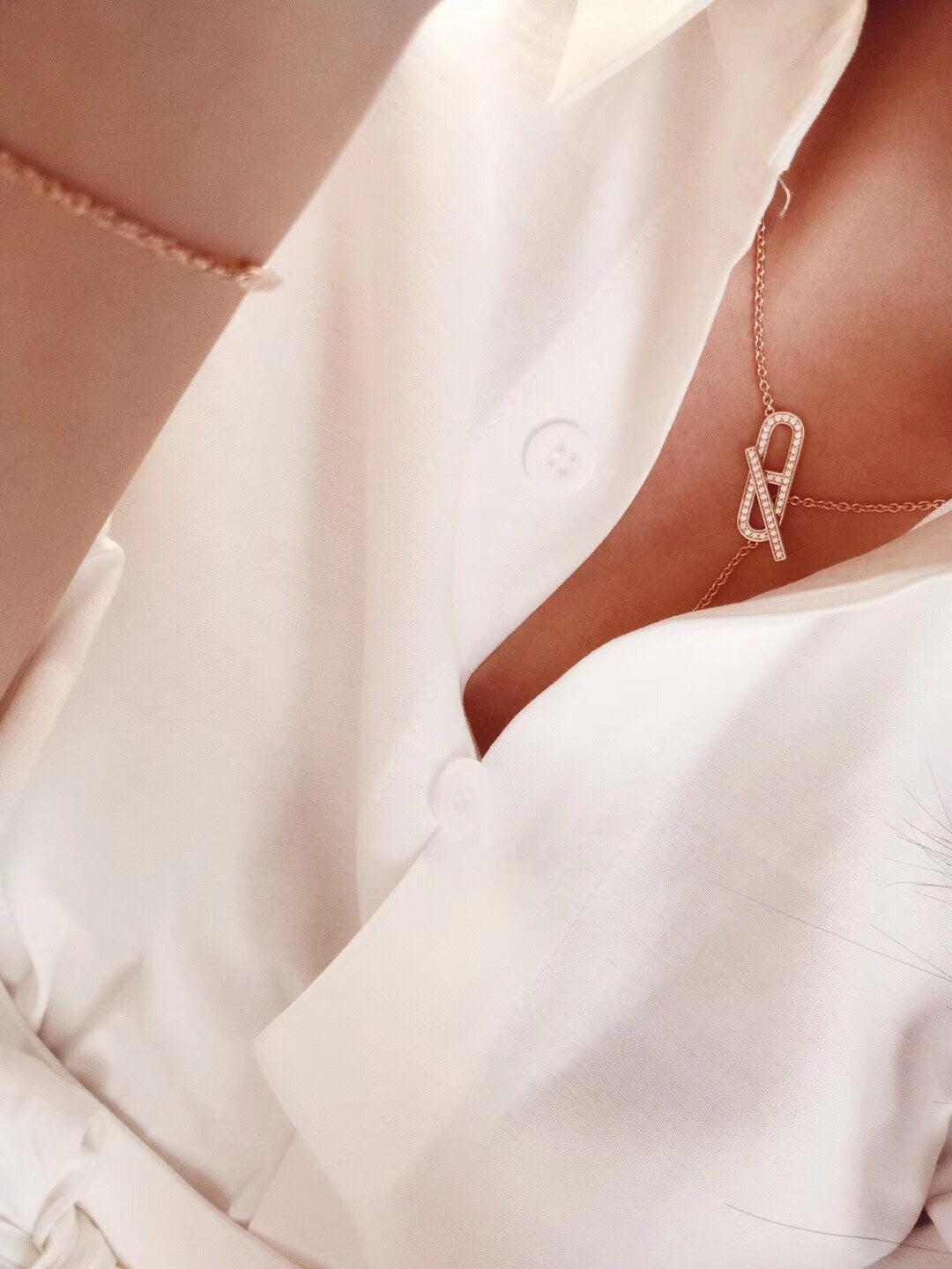 [⭐Corinne]HM FIRE PIG NOSE NECKLACE TRENDY STREET