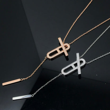 [⭐Corinne]HM NECKLACE PLATINUM ROSE GOLD DIAMOND